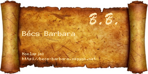Bécs Barbara névjegykártya